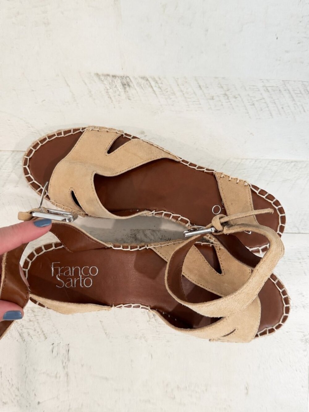 Franco Sarto Espadrille Wedge Sandals – Size 7– Beige, Tan, Neutral– Worn Once - Picture 7 of 7